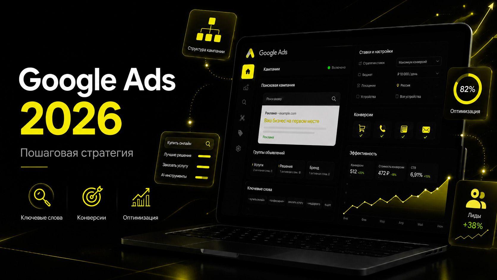 Настройка Google Ads в 2026: пошаговая стратегия для бизнеса